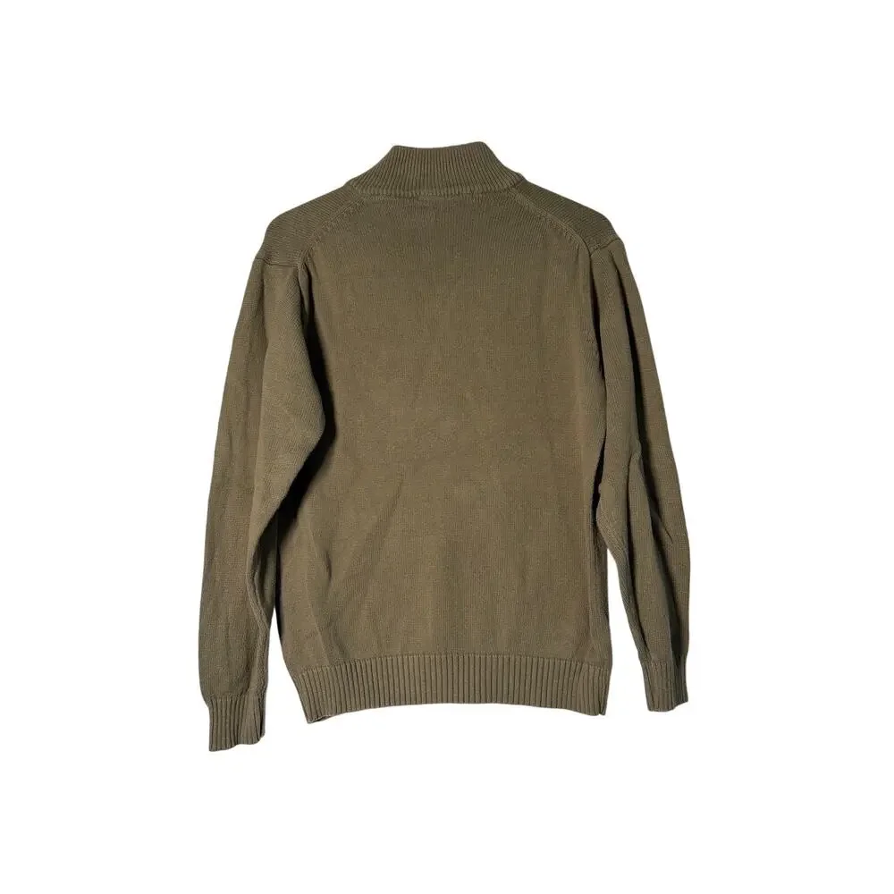 Oscar de la Renta 1/4 Zip Sweater Mens Green VTG Y2K Knit 90s Winter Casual - Picture 2 of 6